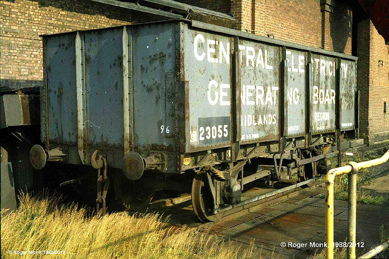 A comparatively rare example of a post-nationalisation 'private owner' coal wagon seen dumped on the tippler 14 October 1982