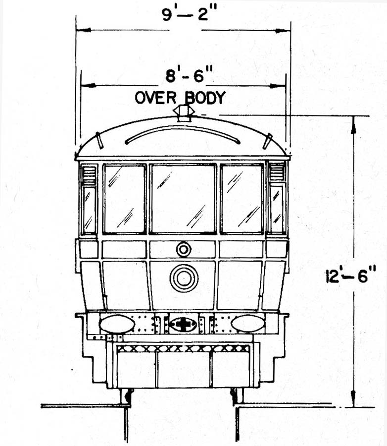 Railcar Experimental Prototypes: A front elevation drawing of the 1911 ...