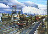 'Castle' class 4-6-0  No. 7027 'THORNBURY CASTLE' passing Leamington Spa General with the down 'Cambrian Coast Express'