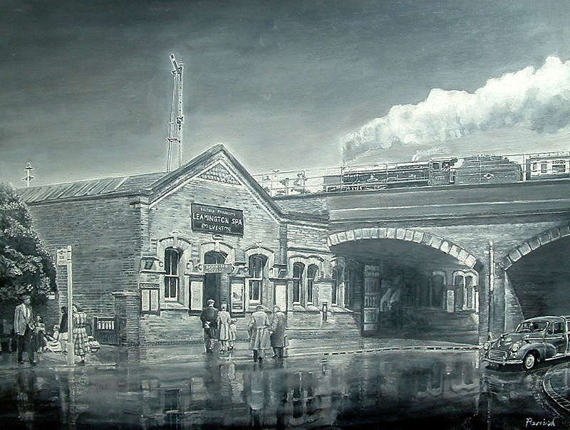 An ex-LMS 4-6-0 Patriot Class locomotive runs past Warwick Milverton station on a diverted down express service to Birmingham