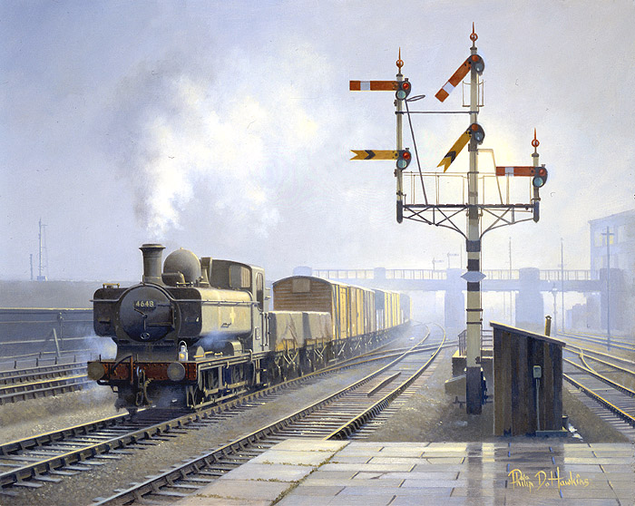 Ex-LMS 'Patriot' class 4-6-0 No. 45509 'The Derbyshire Yeomanry' and ex-LMS 'Jubilee' 4-6-0 No. 45682 'Trafalgar' with southbound trains