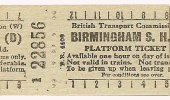 British Transport Commission Birmingham Snow Hill (D) Platform Ticket Cost 1d